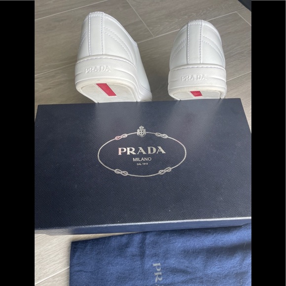 Prada white leather sneakers - Picture 7 of 8